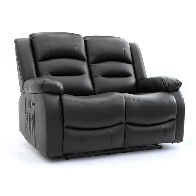 Lumo 2 Seater Electric Recliner Sofa – Stylish Black Leather Comfort Seating