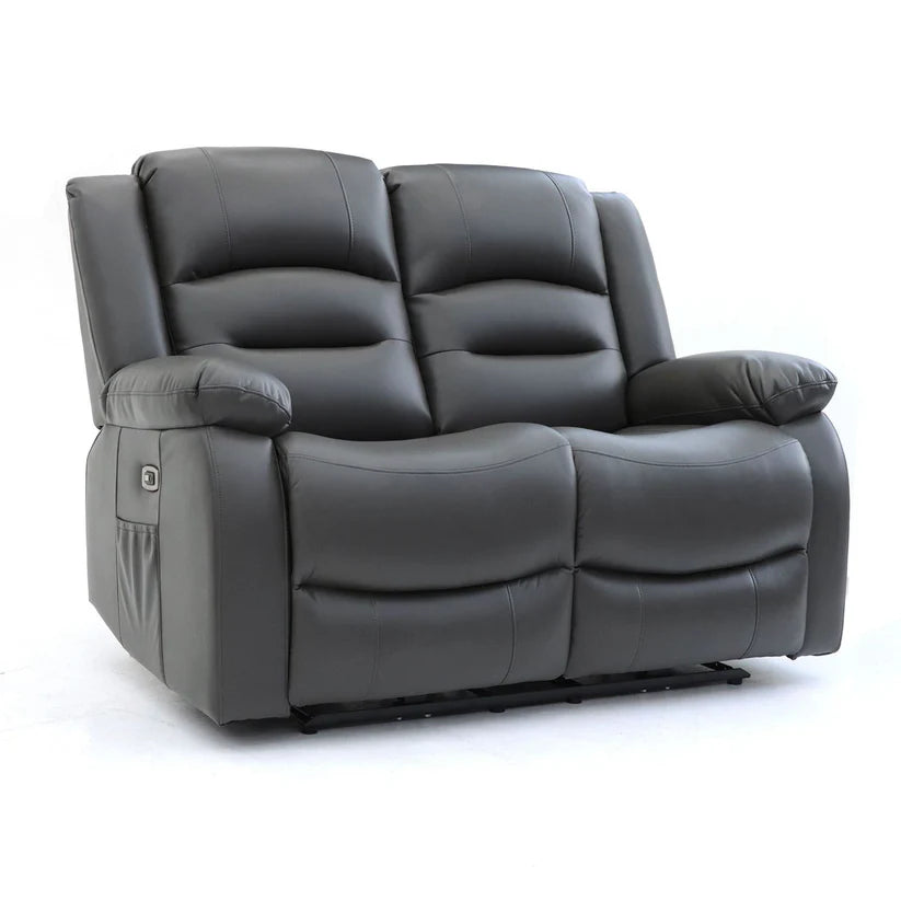 Lumo 2 Seater Electric Recliner Sofa – Stylish Grey Leather Comfort Seating
