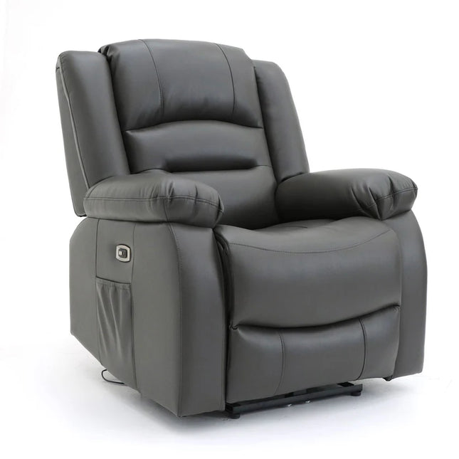 Lumo Armchair Electric Recliner Sofa – Stylish Grey Leather Comfort Seating