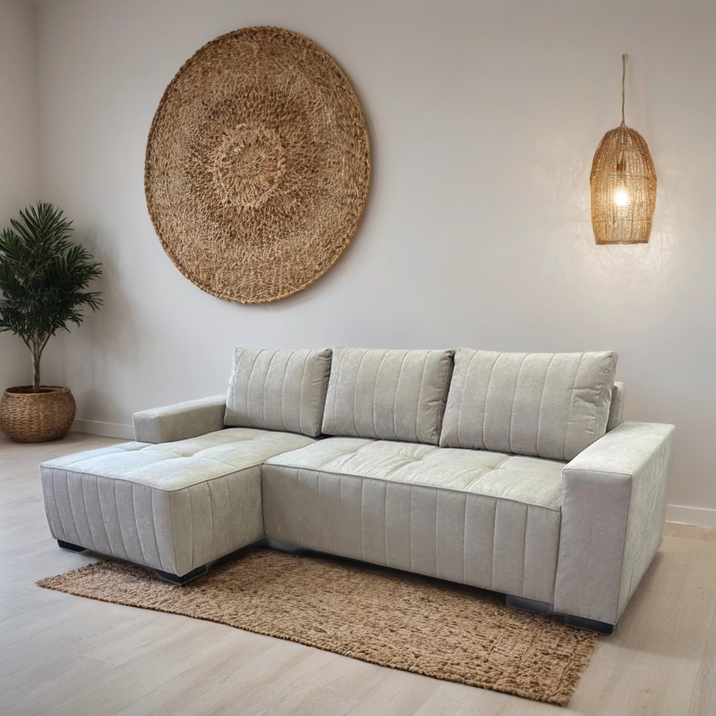 Sable Sofa Bed L Shape Corner – Stylish Beige Comfort Seating (Left Hand)