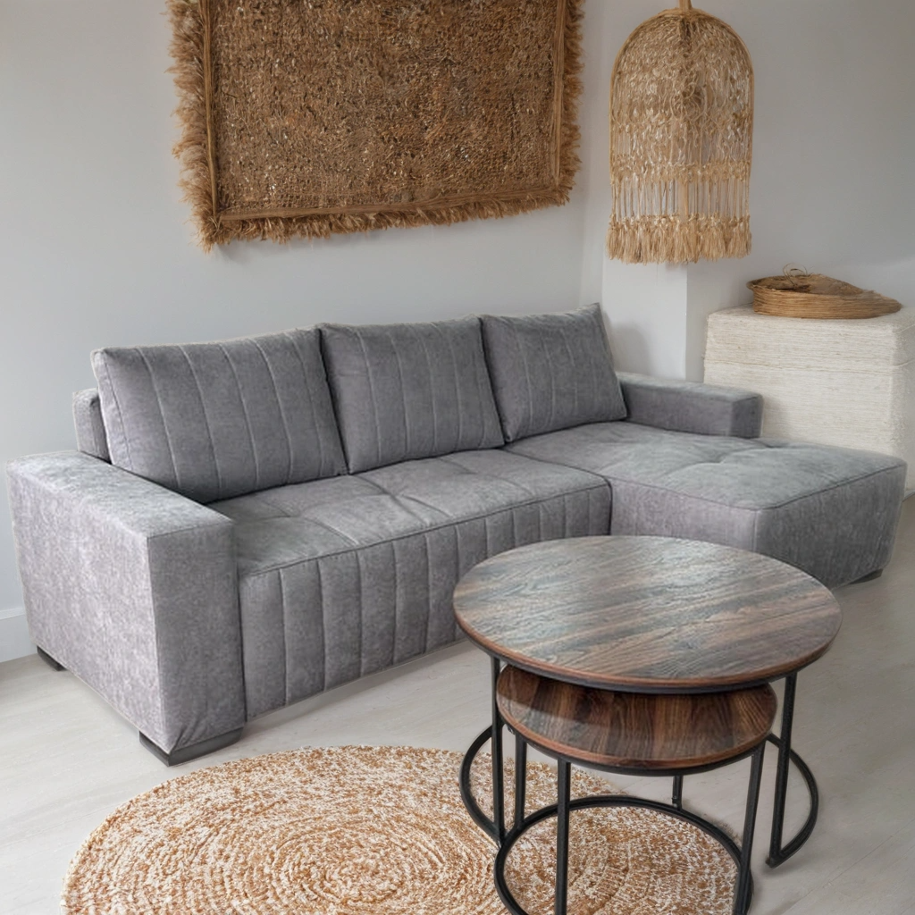 Sable Sofa Bed L Shape Corner – Stylish Grey Comfort Seating (Right Hand)