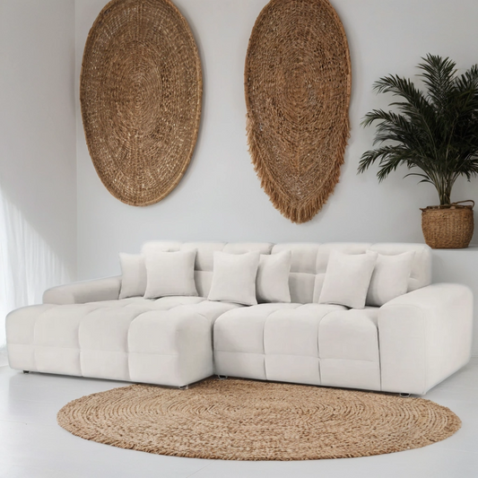 Loofie Cloud Sofa L Shape Corner – Stylish Beige Comfort Seating (Left Hand)