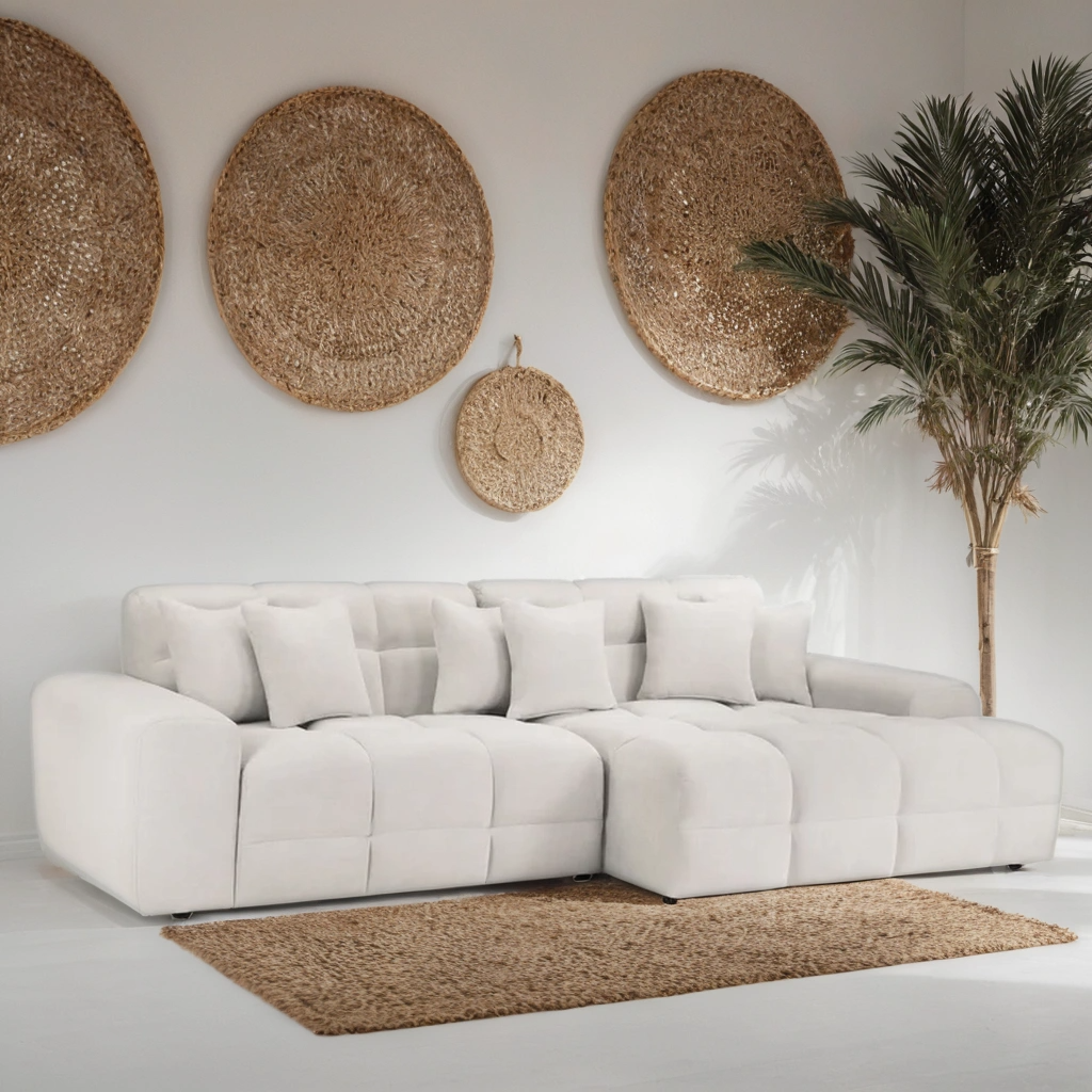 Loofie Cloud Sofa L Shape Corner – Stylish Beige Comfort Seating (Right Hand)