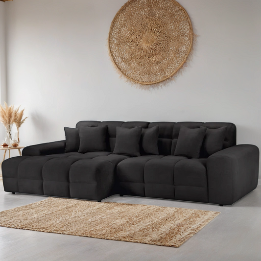 Loofie Cloud Sofa L Shape Corner – Stylish Black Comfort Seating (Left Hand)