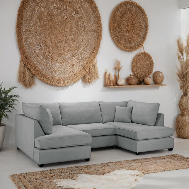 Chesbee Sofa U Shape Corner Sofa – Stylish Grey Comfort Seating