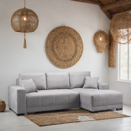 Nest Sofa Bed L Shape Corner – Stylish Grey Comfort Seating (Right Hand)