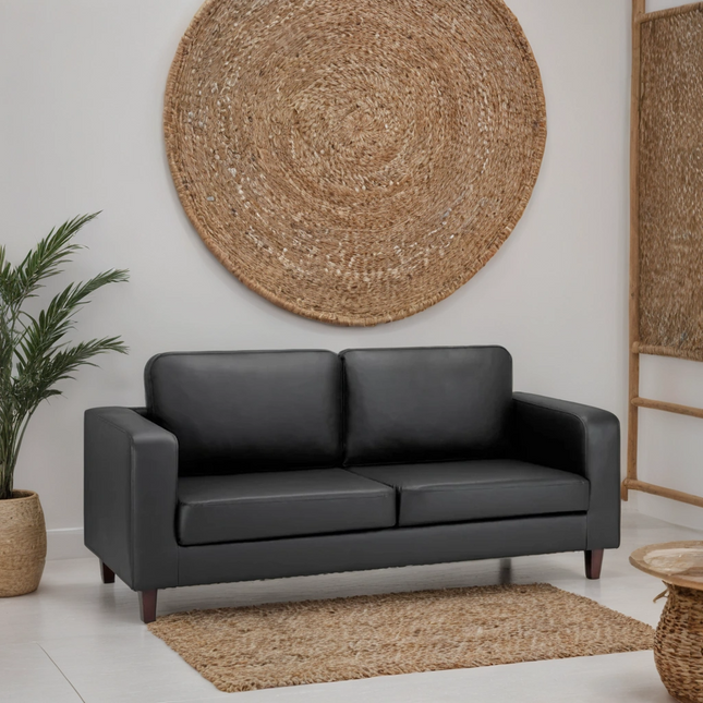 Knolo Black 3 Seater Sofa | Modern Compact Design