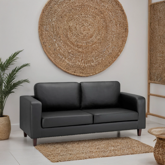 Knolo Black 3 Seater Sofa | Modern Compact Design