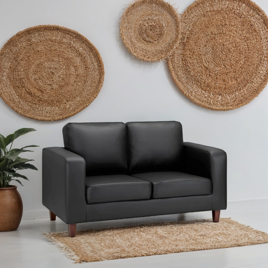 Knolo Black 2 Seater Sofa | Modern Compact Design