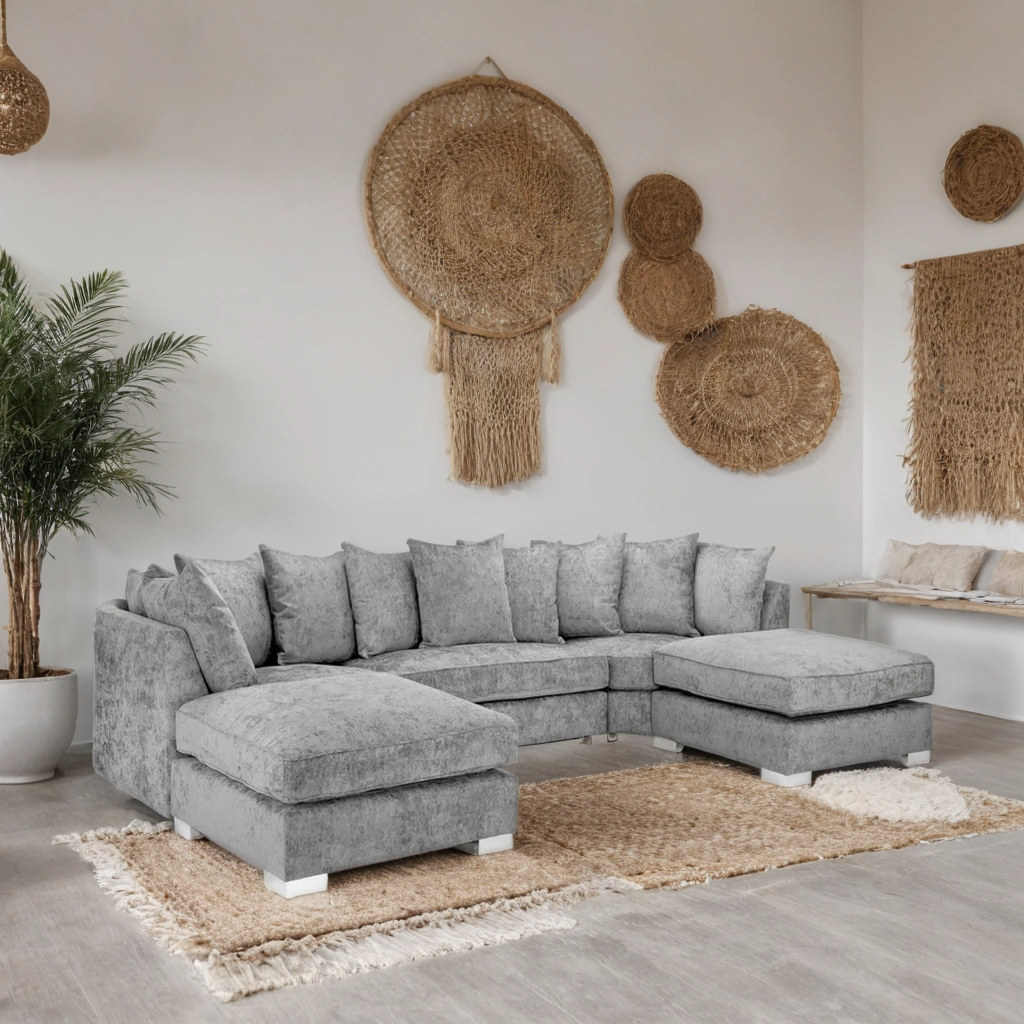 Diavlor Sofa U Shape Corner – Stylish Grey Comfort Seating