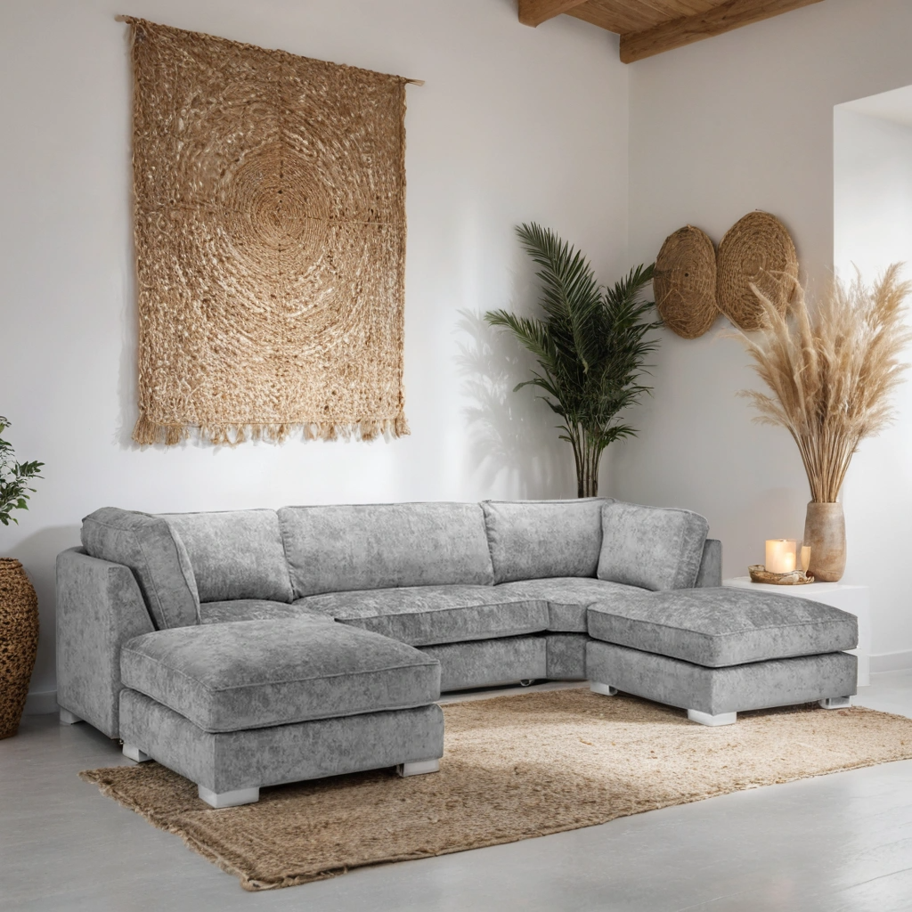 Diavlor Sofa U Shape Corner – Stylish Grey Comfort Seating