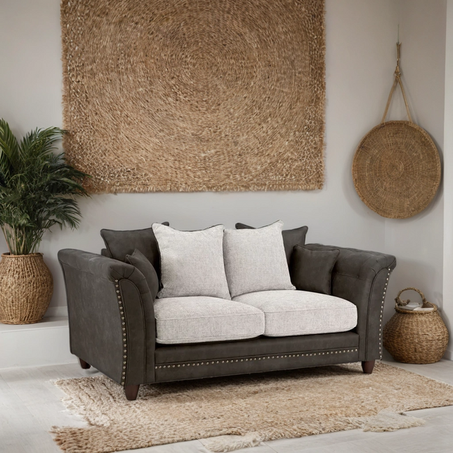 Tuxelle 2 Seater Sofa – Stylish Grey / Brown Comfort Seating