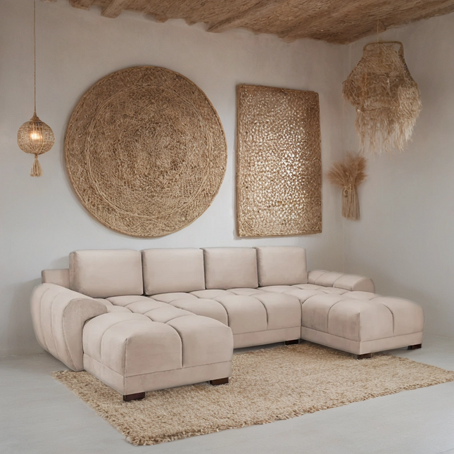 Osla Sofa U Shape Corner – Stylish Mocha Comfort Seating