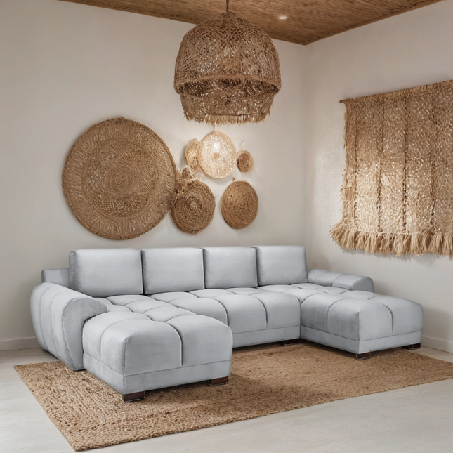 Osla Sofa Grey U Shape Corner – Stylish Grey Comfort Seating