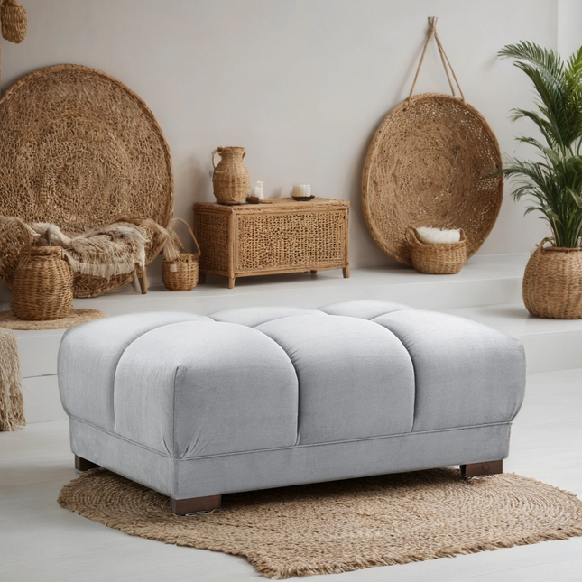 Osla Sofa Grey Footstool Stylish Cream Comfort Seating