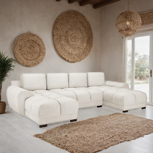 Osla Sofa Cream U Shape Corner – Stylish Cream Comfort Seating