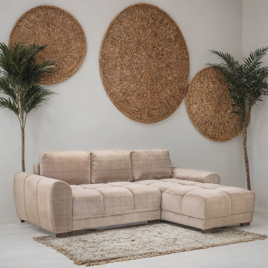 Osla Sofa L Shape Sofa Bed Corner – Stylish Mocha Comfort Seating