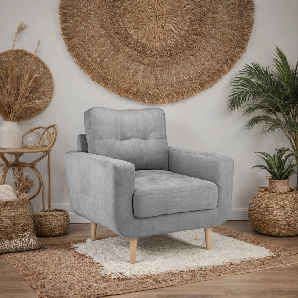 Vera 1 Seater Sofa Armchair – Stylish Grey Comfort Seating