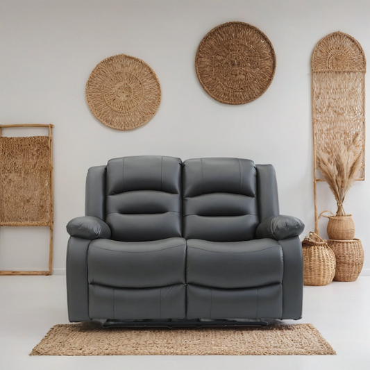 Lumo 2 Seater Electric Recliner Sofa – Stylish Grey Leather Comfort Seating