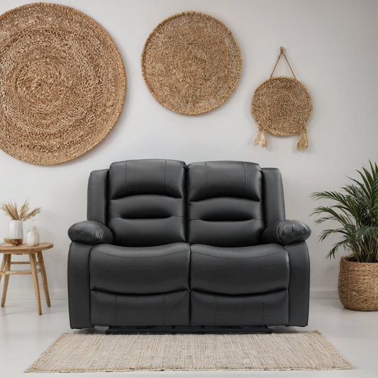 Lumo 2 Seater Electric Recliner Sofa – Stylish Black Leather Comfort Seating
