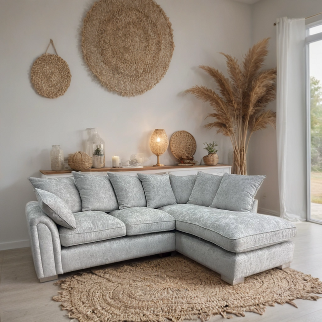 Cove Sofa Right Hand L Shape Corner Sofa Bed – Stylish Silver Comfort Seating