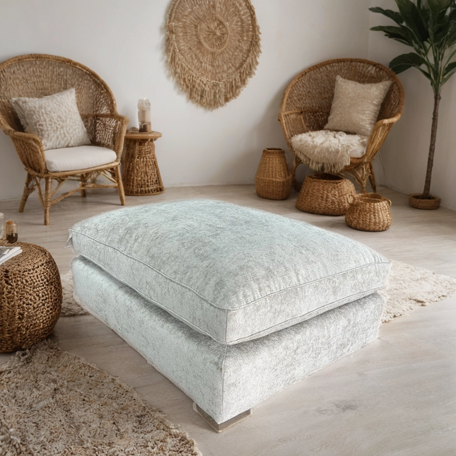 Cove Sofa Silver Footstool Stylish Comfort Seating (FOOTSTOOL ONLY)