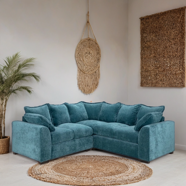 Ember Sofa L Shape Corner – Stylish Teal Comfort Seating