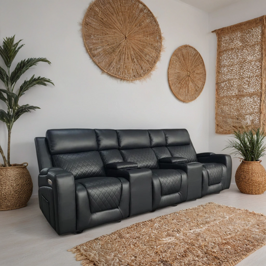 Cosmo 3 Seater Electric Recliner Sofa – Stylish Black Leather Comfort Seating