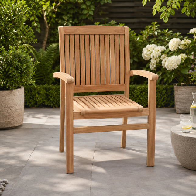Deluxe Teak Garden Stacking Chair (Single)