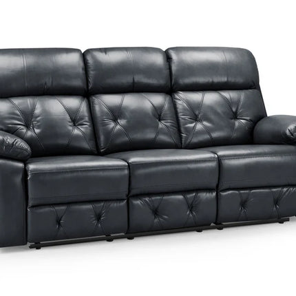 Opal 3 Seater Manual Recliner Sofa – Stylish Black Leather Comfort Seating