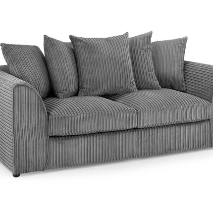 Pebble Jumbo Corded 3 Seater Sofa – Stylish Grey Comfort Seating