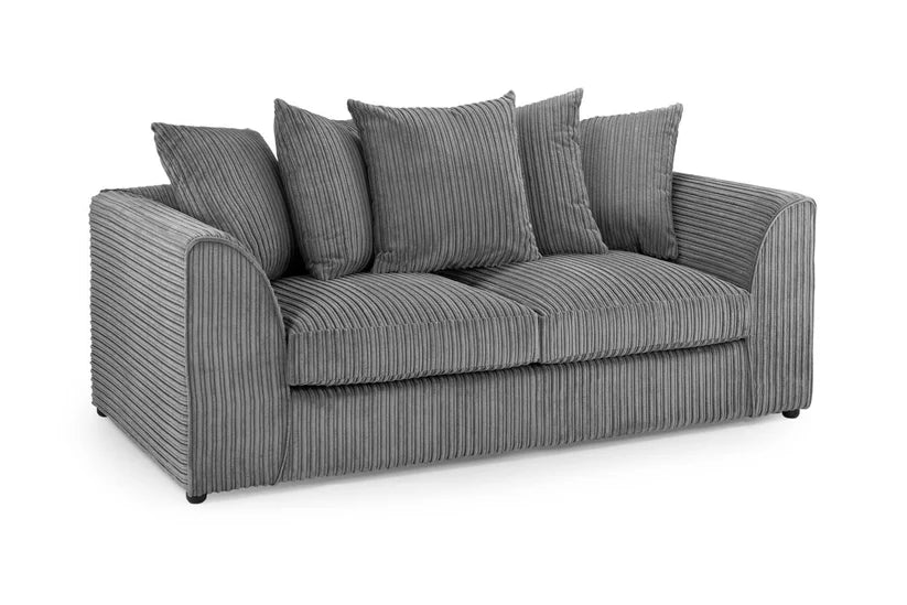 Pebble Jumbo Corded 3 Seater Sofa – Stylish Grey Comfort Seating