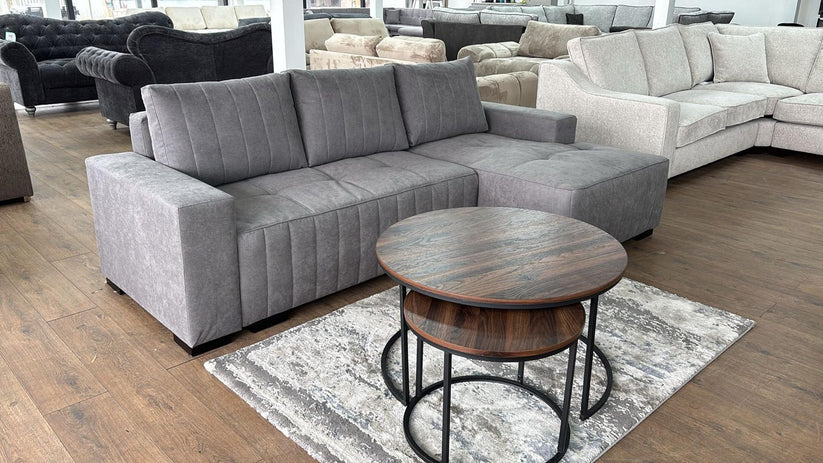 Sable Sofa Bed L Shape Corner – Stylish Grey Comfort Seating (Right Hand)