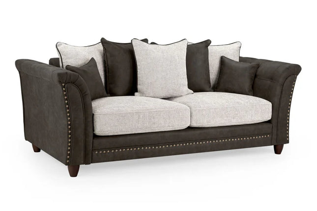Tuxelle 3 Seater Sofa – Stylish Grey / Brown Comfort Seating