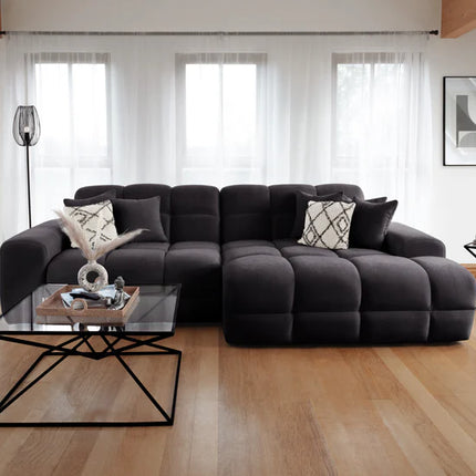 Loofie Cloud Sofa L Shape Corner – Stylish Black Comfort Seating (Right Hand)