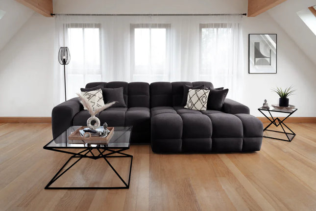 Loofie Cloud Sofa L Shape Corner – Stylish Black Comfort Seating (Right Hand)