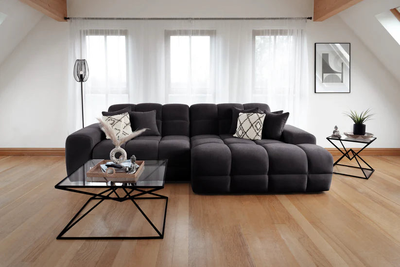 Loofie Cloud Sofa L Shape Corner – Stylish Black Comfort Seating (Right Hand)