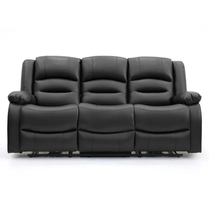 Lumo 3 Seater Electric Recliner Sofa – Stylish Black Leather Comfort Seating