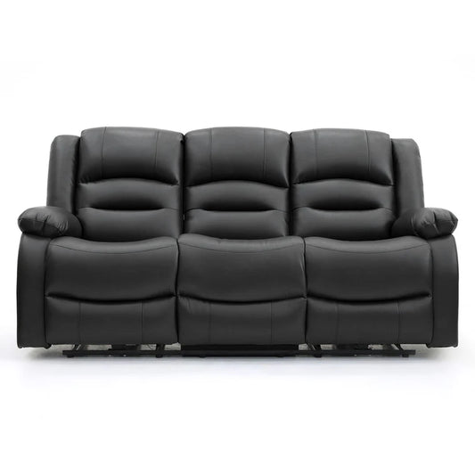 Lumo 3 Seater Electric Recliner Sofa – Stylish Black Leather Comfort Seating