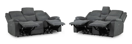 Flint 3+2 Seater Electric Recliner Sofa Set – Stylish Graphite Fabric Comfort Seating