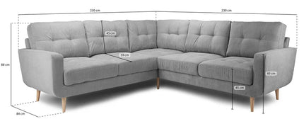Vera Corner Sofa Set – Stylish Grey Comfort Seating