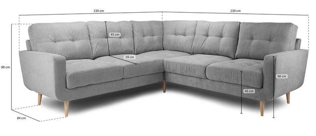 Vera Corner Sofa Set – Stylish Grey Comfort Seating