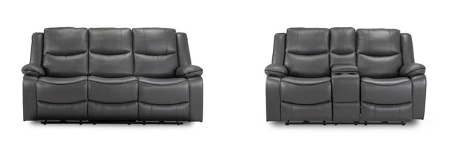 Flint 3+2 Seater Electric Recliner Sofa Set – Stylish Grey Leather Comfort Seating