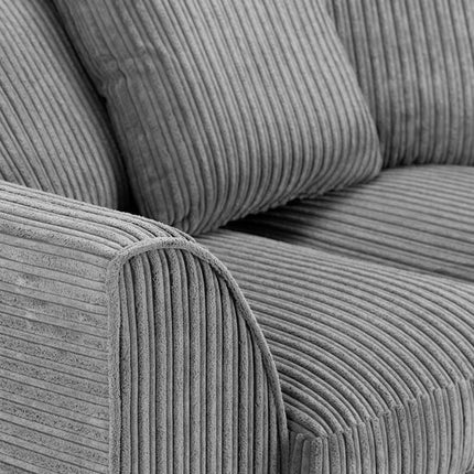 Pebble Jumbo Corded 3+2 Seater Sofa Set – Stylish Grey Comfort Seating