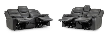 Flint 3+2 Seater Electric Recliner Sofa Set – Stylish Grey Leather Comfort Seating