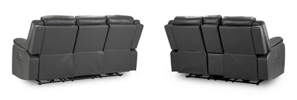 Flint 3+2 Seater Electric Recliner Sofa Set – Stylish Grey Leather Comfort Seating
