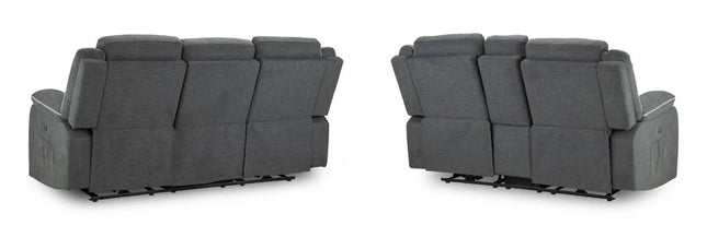 Flint 3+2 Seater Electric Recliner Sofa Set – Stylish Graphite Fabric Comfort Seating