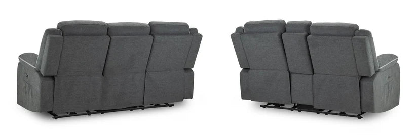 Flint 3+2 Seater Electric Recliner Sofa Set – Stylish Graphite Fabric Comfort Seating