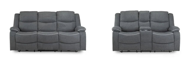 Flint 3+2 Seater Electric Recliner Sofa Set – Stylish Graphite Fabric Comfort Seating