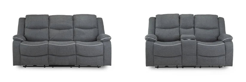 Flint 3+2 Seater Electric Recliner Sofa Set – Stylish Graphite Fabric Comfort Seating